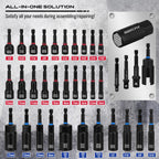80-Piece Premium Magnetic Impact Nut Driver Set Metric & SAE with Socket Adapters, Bit Holder, Wing Nut Driver, Universal Sockets, Quick Release Extension, Power Bits