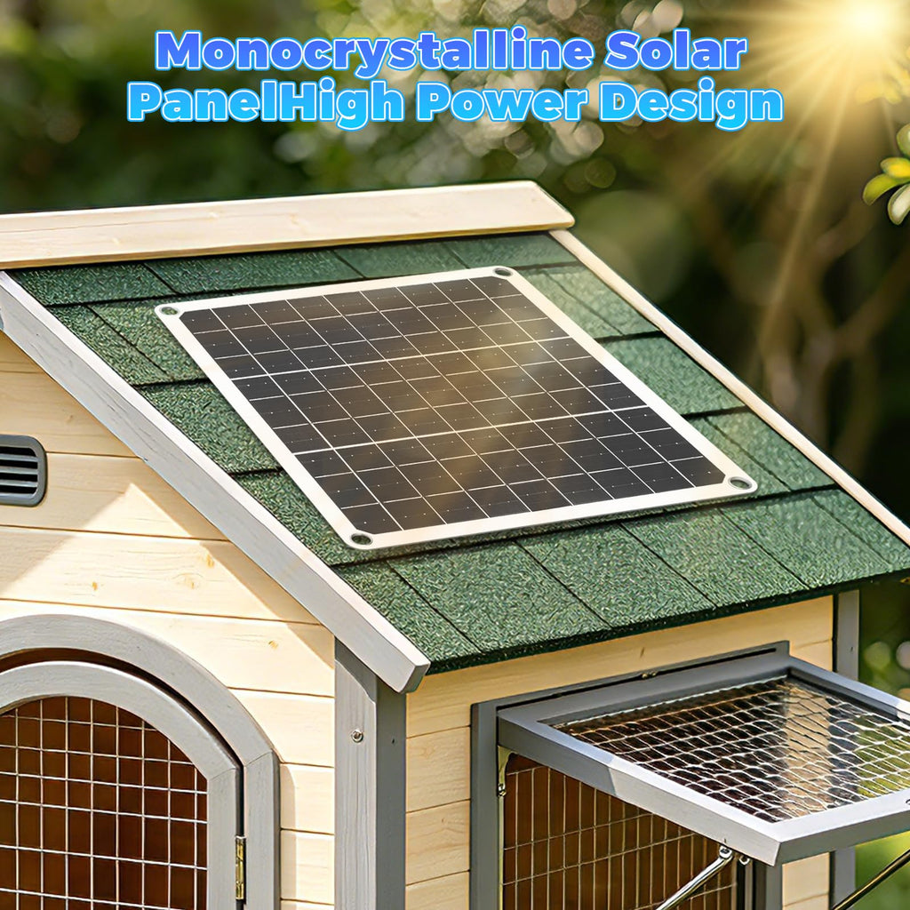 ZCTIMYI 15W Solar Powered Fan for Chicken Coop, Solar Panel Fan Ventilation Exhaust Kits for Greenhouse Outside Shed Doghouses Pet House, Included 2 IP65 Waterproof Fans