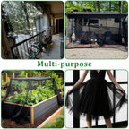 2PCS 10 x 16.5 Ft Mosquito Netting for Patio, Garden Mesh Netting, Fly Insect Bird Net Barrier for Protect Vegetables Plants, Mosquito Mesh Screen for Outdoor Patios Apartment Balcony (Black)