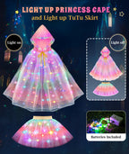 Princess Dress Up for Girls, Unicorn Light up Princess Cape Princess Dress