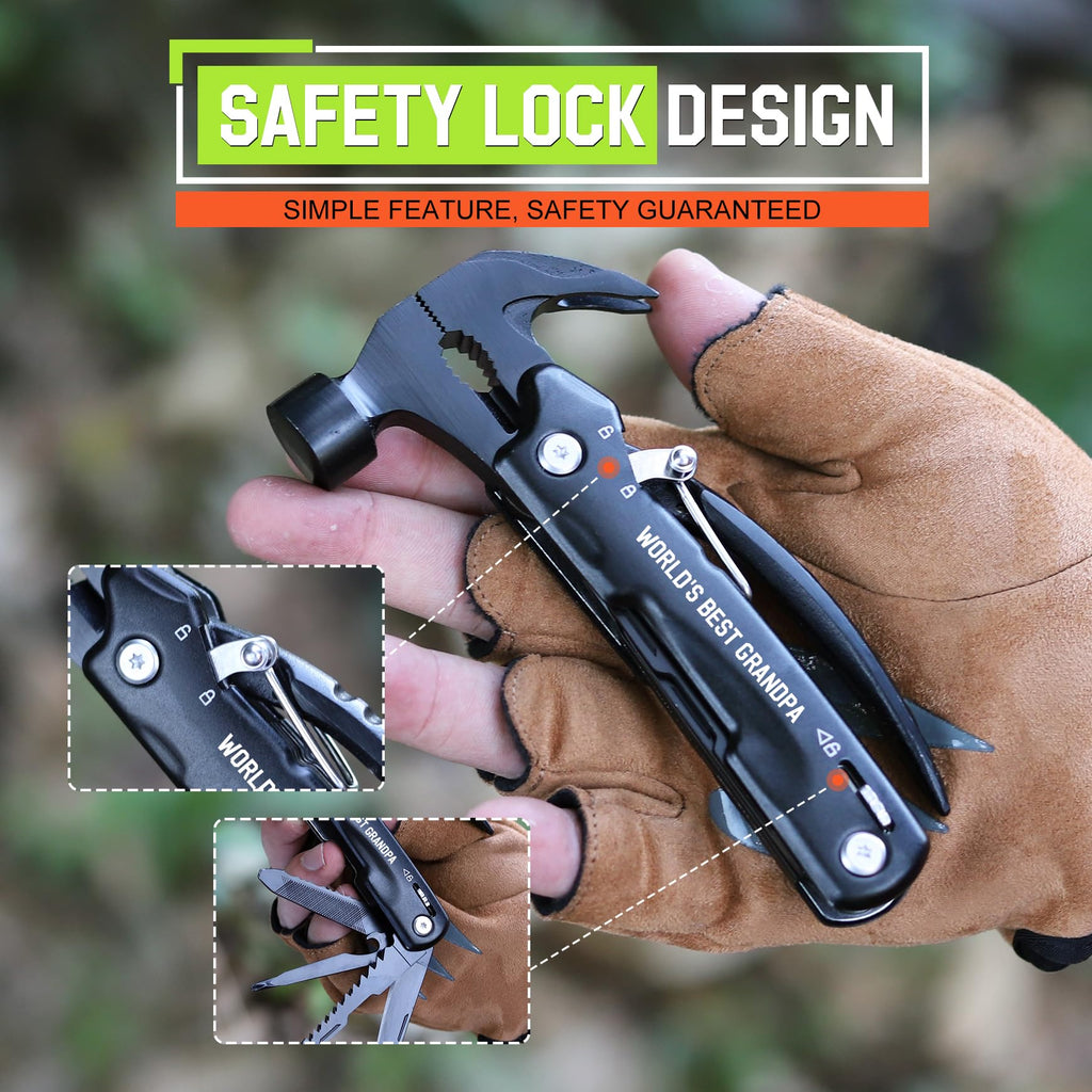 Gifts for Grandpa on Fathers Day - Grandpa Gifts, Best Grandfather Gift - Christmas Birthday Gift for Grandfather - Grandpas Perfect Christmas Presents, Grandparents Presents, Multitool Hammer