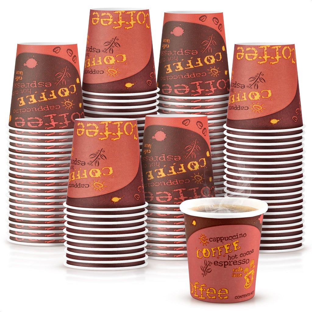 Reluen 200 Pack 3 Oz Disposable Espresso Cups, Paper Cups for Hot Drinks