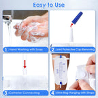 Geiserailie 5 Pack 1000ml Leg Bag Urinary Drainage Bag with Anti Reflux Valve, 33.8oz Large Capacity Urine Leg Catheter with Cloth Straps, Easy Flip Drain, Urinary Catheter for Men, Women