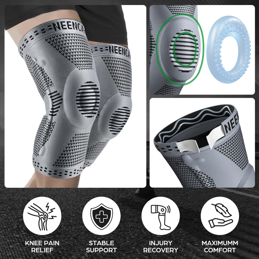 NEENCA Professional Knee Brace for Pain Relief, Medical Knee Support with Patella Pad & Side Stabilizers, Compression Knee Sleeve for Meniscus Tear, ACL, Joint Pain, Runner, Workout - FSA/HSA Eligible