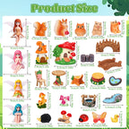 QAUYETM 40Pcs Fairy Garden Accessories Miniature Garden Ornaments Kit with Mini Animal Plant Fairies Furniture House Figures Bulk for Micro Landscape DIY Terrarium Potted Plants Dollhouse Decor