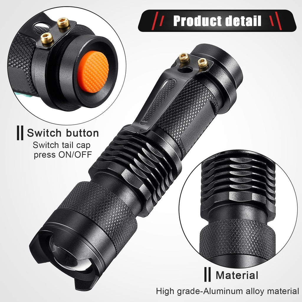 Honoson Red Light Flashlight LED Single Mode Torch 1 Mode Scalable Red Lens Filter Flashlight for Night Astronomy Aviations Observation Beach Safe(16 Pieces)