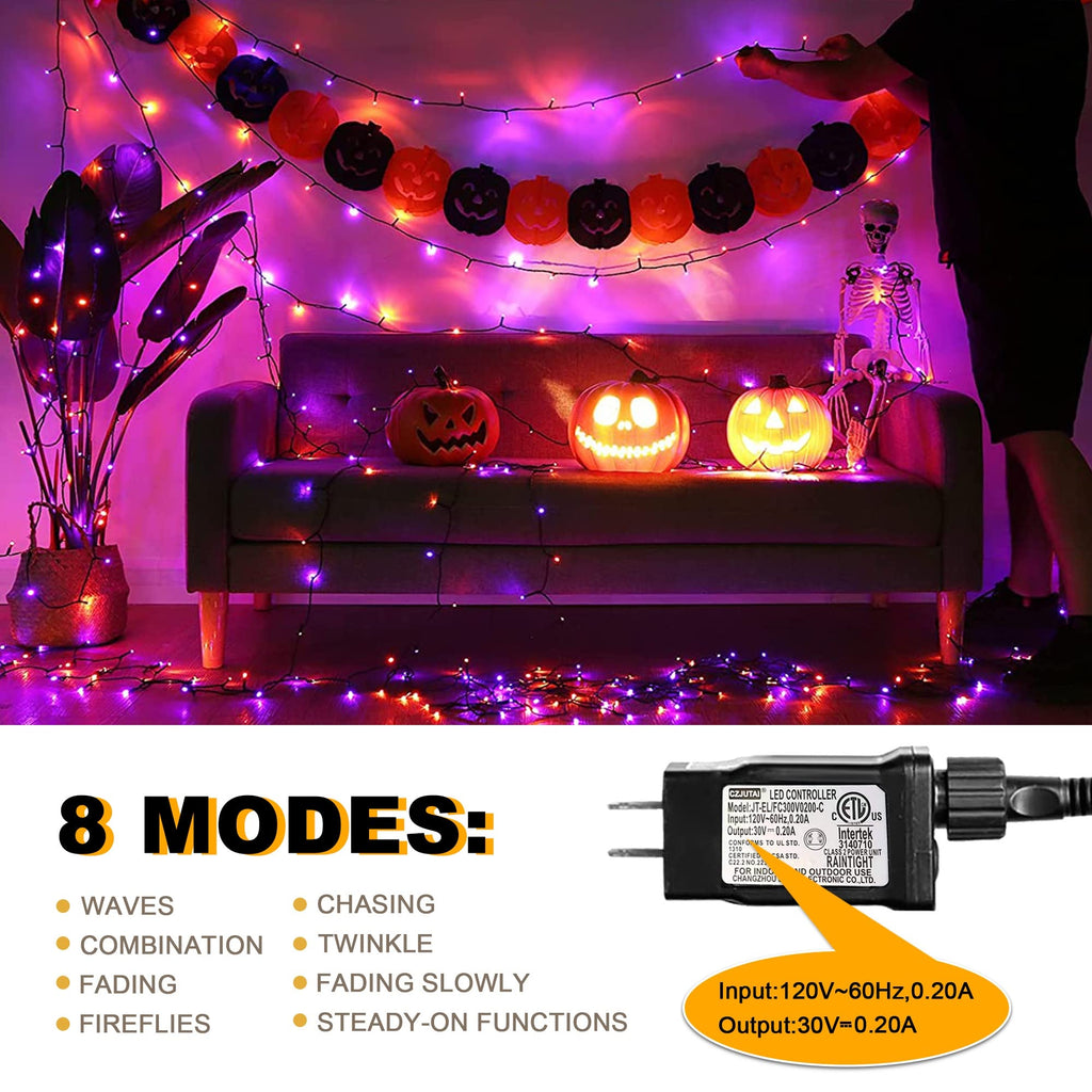 weillsnow 500 LED Halloween Lights Outdoor,164 FT Twinkle Lights Waterproof