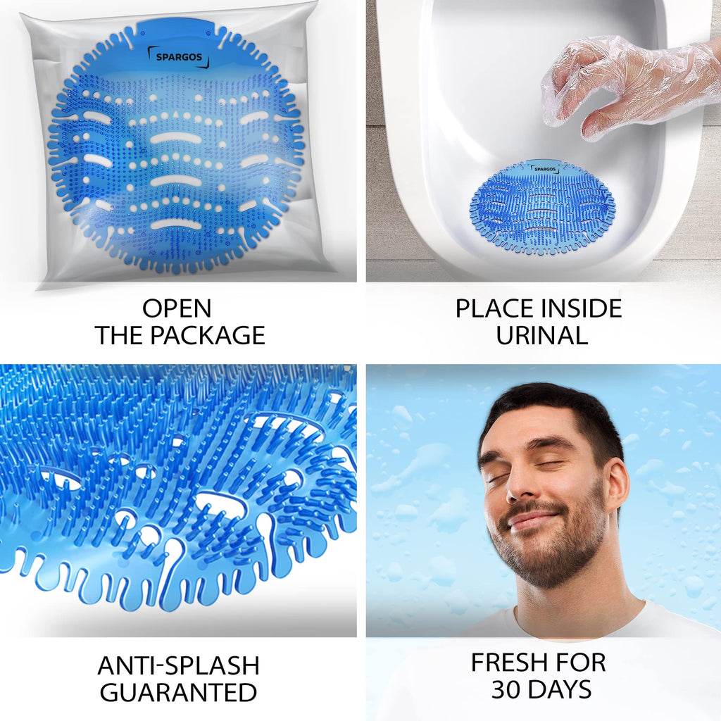 Spargos Urinal Screen Deodorizer, 36 Pack Ocean Breeze Pads