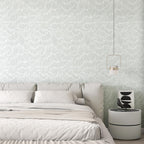 Theper Green Wallpaper 17.3"×118" Modern Striped Wall Paper Peel and Stick Wallpaper Boho Self Adhesive Removable Wallpaper for Bedroom Waterproof Vinyl White and Green Contact Paper