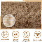 Riakrum 3 Pcs 48 Inch X 90 ft in Total Erosion Control Blanket Burlaps Netting Mesh Burlap Erosion Control Liner Blanket Burlap Loose Weave Planter Liner Roll for Raised Bed Soil Saver