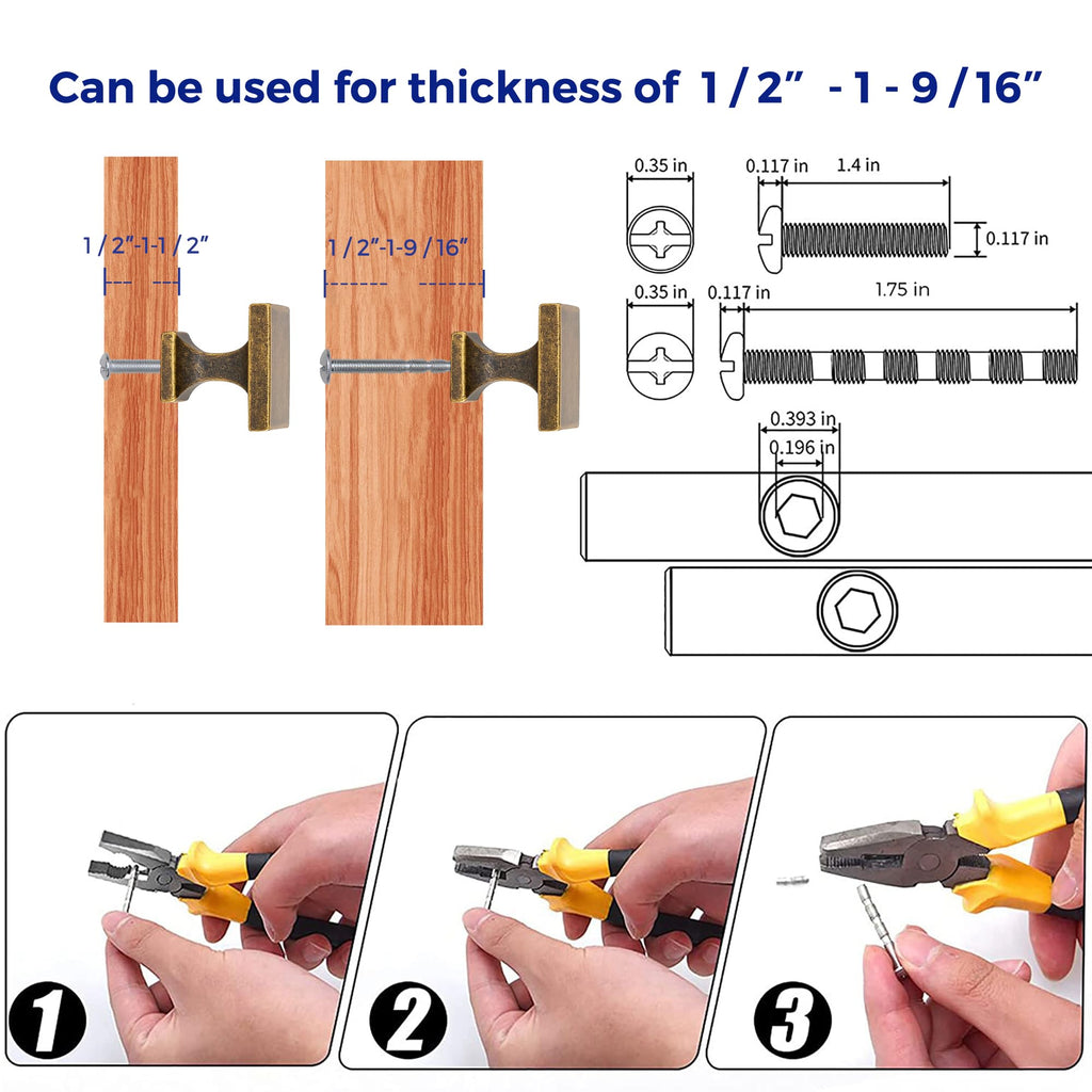Cabinet Knobs Antique Brass Square Knobs for Cabinets and Drawers Kitchen Hardware 5 Pack