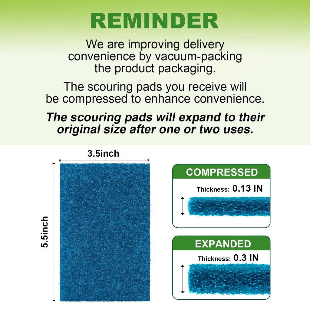 UNIMADE Non-Scratch Scouring Pads, 96Pcs Household Scour Pads for Kitchen, Garage and Outdoors, Reusable Dish Scrubber Pads for Pan and Metal Grill - Blue