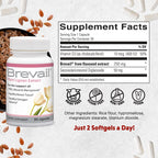 Barlean's Brevail Plant Lignan Extract Supplements, Women's Breast Health Supplement Capsules for Healthy Estrogen Balance, Vegan and Non-GMO, 30 Count