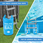 2 Pack 10L/25lb Universal Pool Step Weights 250D PVC Waterproof Swimming Pool Ladder Weights No Breaken Above Ground Pool Ladder Sand Bags, Foldable Pool Stair Weights for Pool Steps (Sky Blue)
