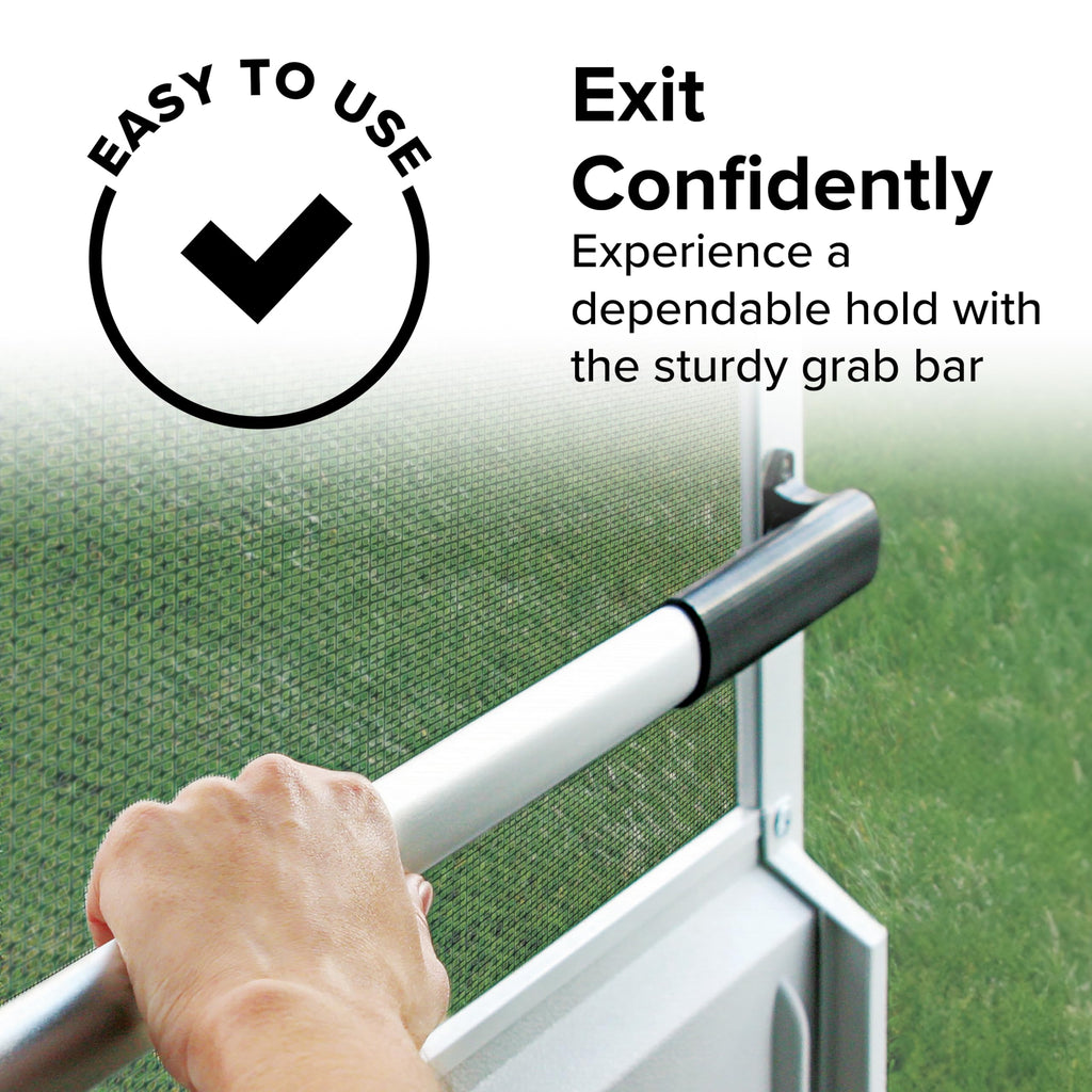 Camco Camper/RV Screen Door Cross Bar - Protects the Screen Door & Allows for Easier Exit from Travel Trailer - Adjusts from 21-5/8-Inches to 28-5/8-Inches (42183)