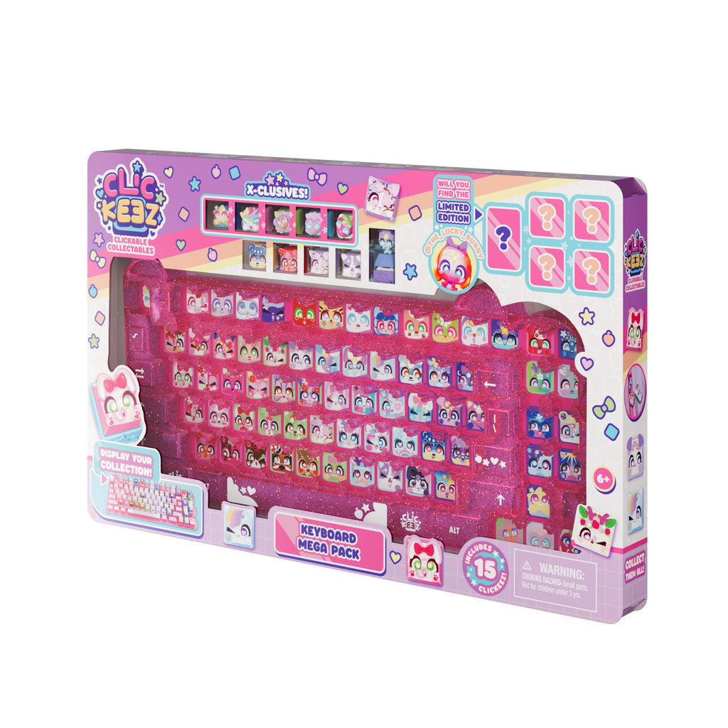Clickeez Keyboard Mega Pack - The Ultimate Starter Set | Includes Storage Keyboard & 15 with Exclusive Mega Pack Characters | Clickable Collectables | Ages 6+