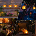 Hompavo Larger Gen2 Solar Lanterns Outdoor, Dual Charging (USB/Solar) & 2-Mode - Waterproof Decorative Hanging/Table Lights for Yard Patio Garden Halloween Christmas Decor, Birthday Gifts for Women, 2