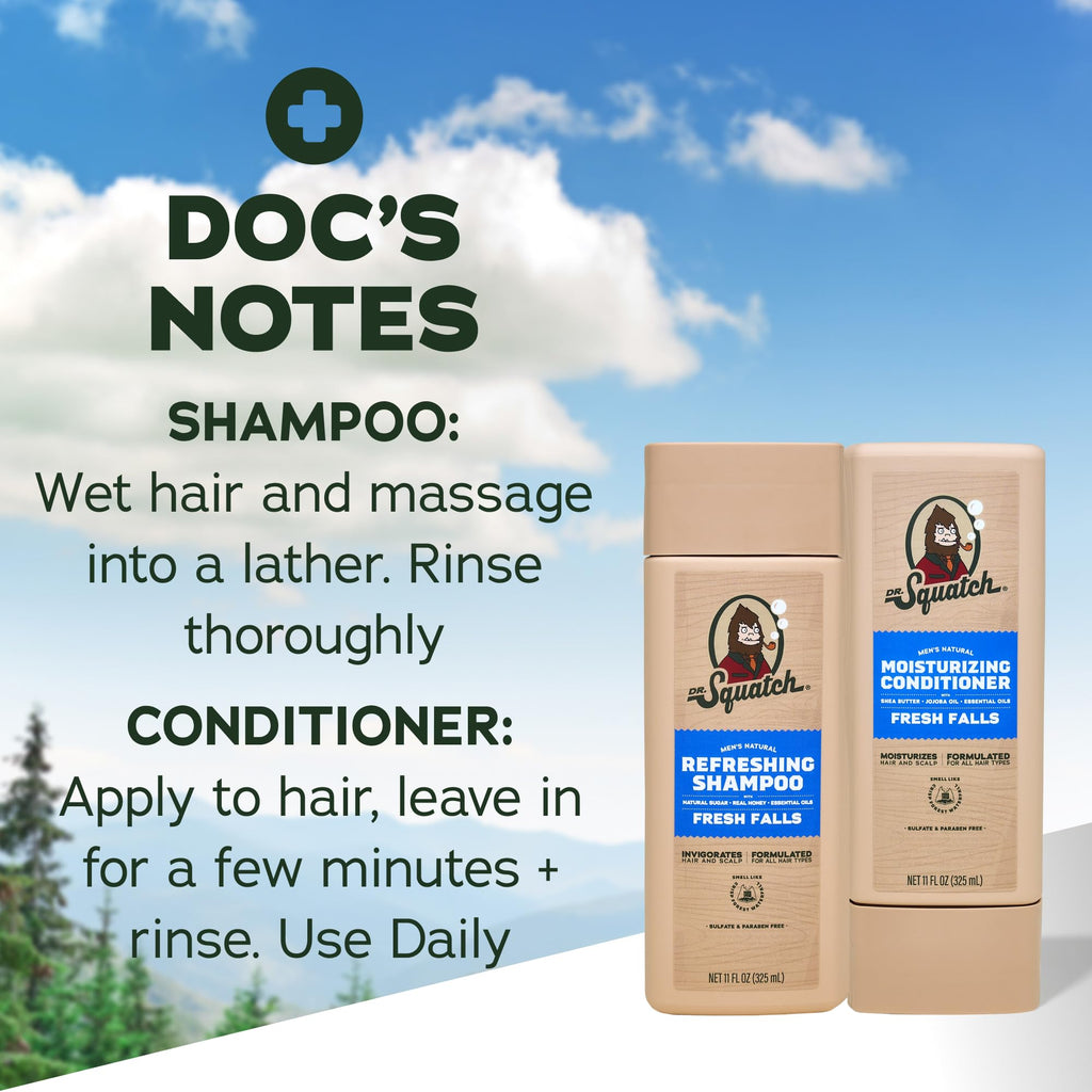 Dr. Squatch Men's Natural Shampoo and Conditioner Set (11 fl oz, 2-Pack)
