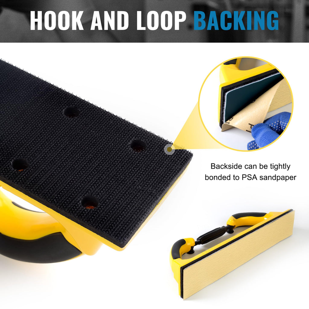 S SATC 2-3/4" x 15-3/4" Adjustable Radius Longboard Flexible Sanding Blocks with Hook & Loop Backing and PSA Sandpaper Conversion Adapter Pad for Sanding Auto Body Woodworking