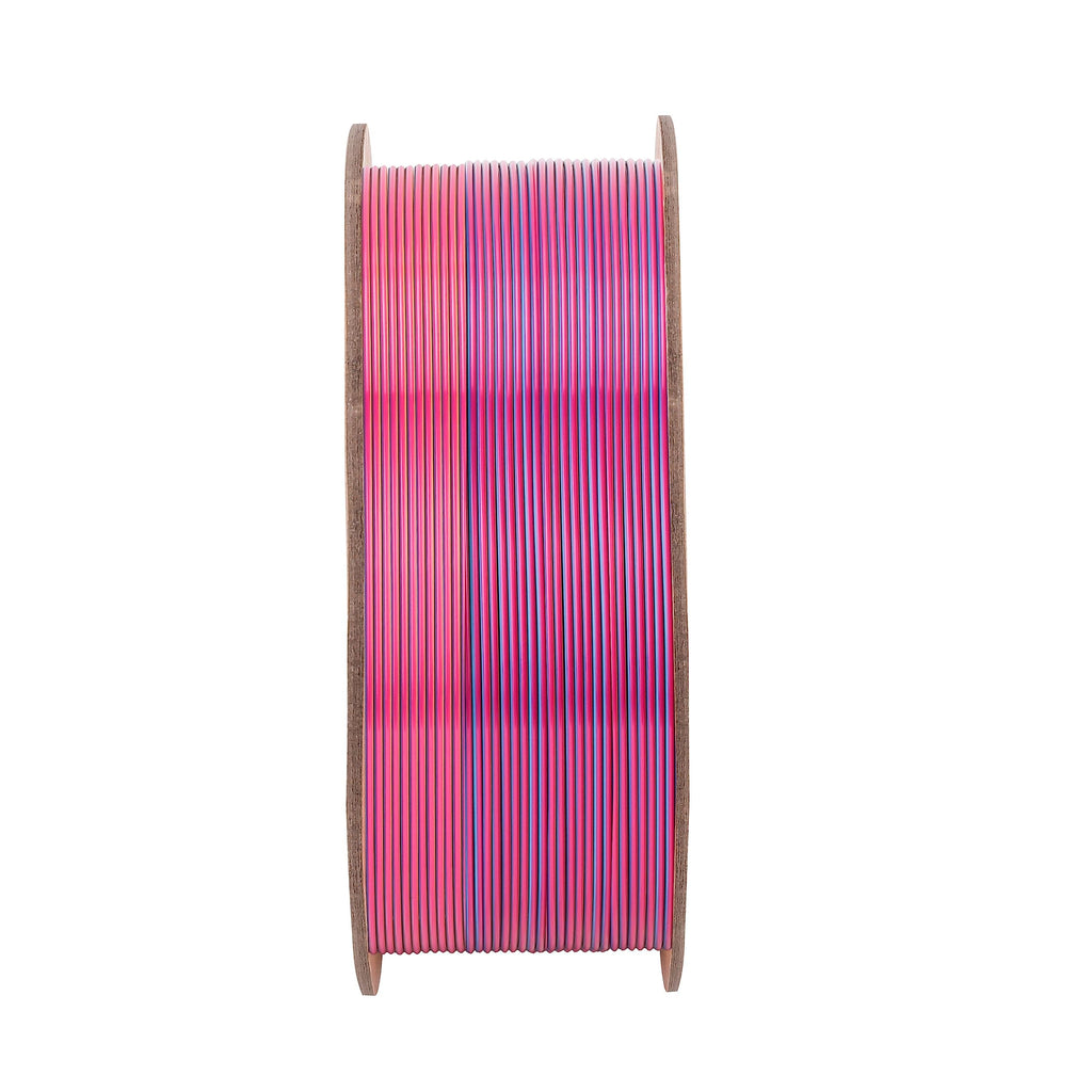 Comgrow Tri-Colors Silk PLA 3D Printer Filament, Rainbow PLA Filament 1.75mm, Dimensional Accuracy +/- 0.02 mm, 4KG Spool, Coextrusion 3D Filament with Shiny Silk