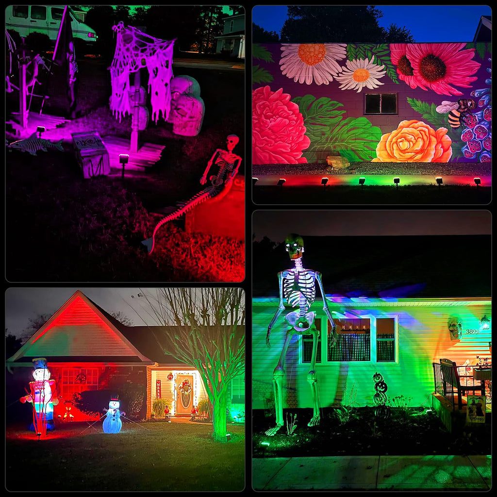 WELALO Color Changing Solar Lights Outdoor, IP68 Waterproof, RGB, 6 Pack