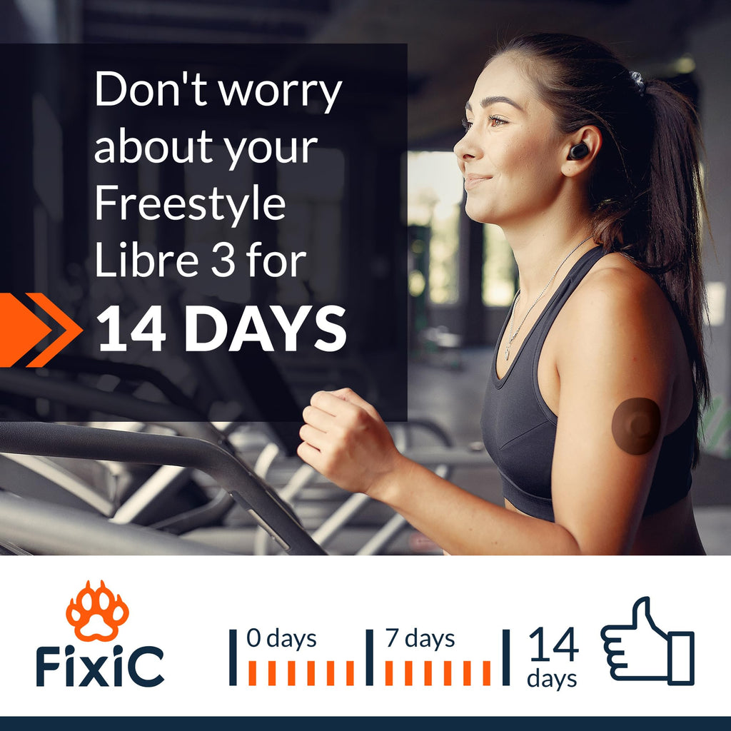 Fixic Libre 3 Sensor Covers - 25 Pack - Freestyle Adhesive Patches for Libre 3 & Plus Sensors - No Glue in the Center - Pre-Cut Back Paper - The Best Fixation for Your Sensor! (Upgraded, Coffee)