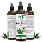 Earth's Daughter Organic Aloe Vera Gel from 100% Pure and Natural Cold Pressed Aloe – Moisturizes - Great for Face - Hair- Sunburn - Aftershave - Bug Bites - 12 oz.