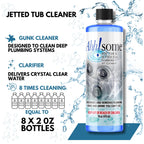 AhhSome Jetted Tub & Hot Tub Cleaner, Powerful Spa Bath Cleaning Solution for Jacuzzis & Whirlpools,16 oz (8 Treatments), Professional Grade Septic Safe Solution for Hot Tubs, Made in USA