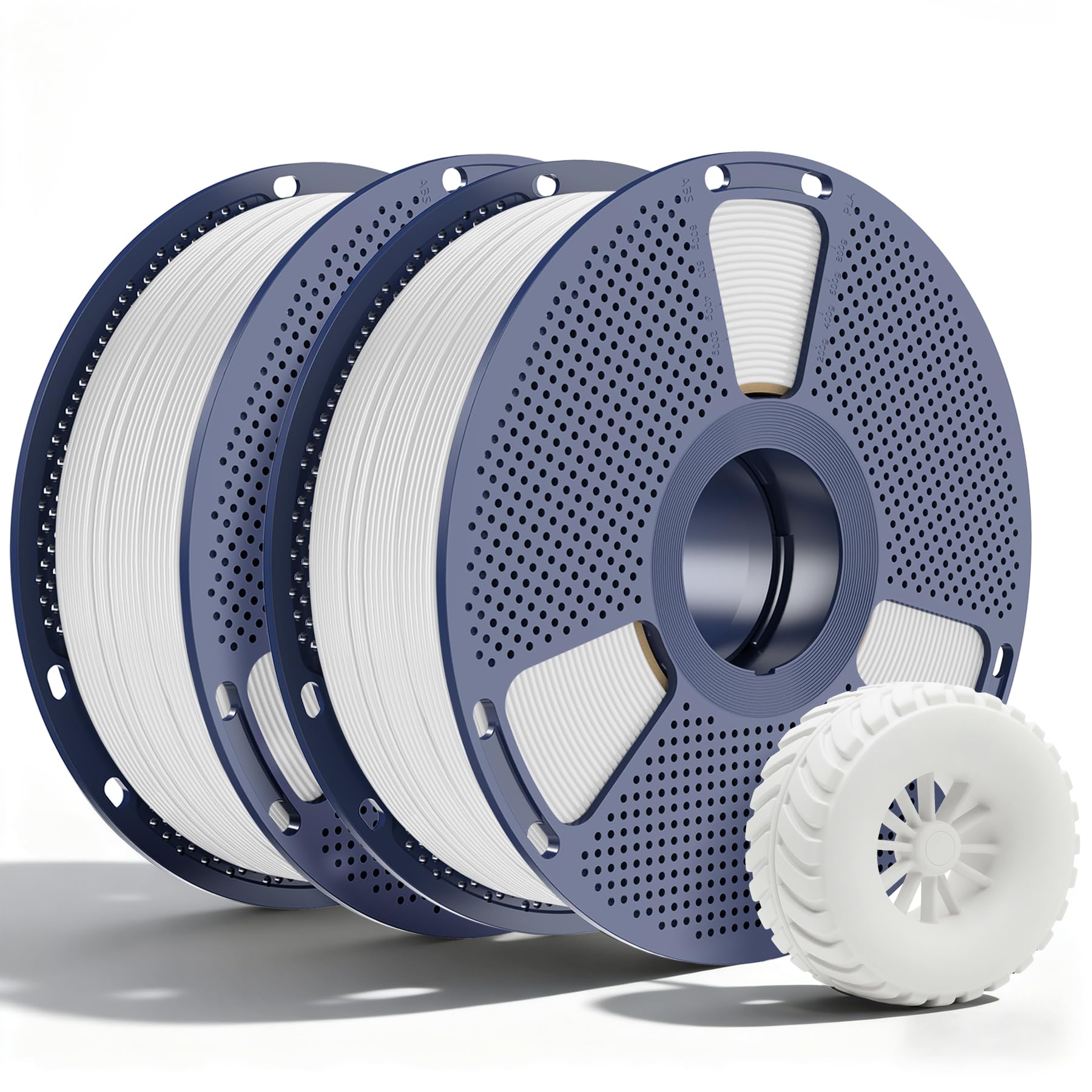 SUNLU TPU Filament 1.75mm, 95A Flexible 3D Printer Filament, Soft TPU 1kg Spool (2.2 lbs), Dimensional Accuracy +/- 0.03mm, Fit Most FDM Printer (White 2-Pack)