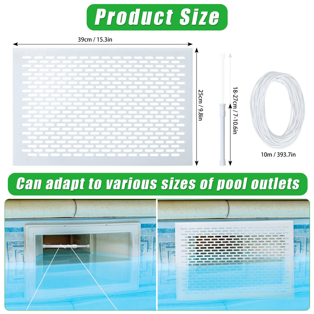 Guotwozi Skimmer Guard Kit Pool Skimmer Net Leaf Skimmer Catcher Shield Protective Spring Action Net System Leaf Protection Debris Prevent Blockage Easy Assembly Durable White