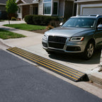 VEVOR Car Driveway Rubber Curb Ramp, 1 Pack 4FT Long Heavy Duty Low Profile Slope Ramps, 2.6’’ Rise, 33069 lbs Load Capacity, Reflective Safety Strips, for Vehicles, RVs, and Wheelchairs
