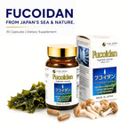 FINE JAPAN Fucoidan Capsules with Mekabu Seaweed & Agaricus Mushroom - 30 Capsules - Immune Support Supplement - Made in Japan - GMP, ISO9001 Certified