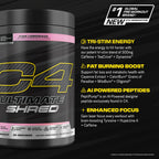 Cellucor C4 Ultimate Shred Pre Workout Powder, Metabolism Supplement with Cayenne Extract+300mg Caffeine+TeaCrine+Dynamine - Pink Lemonade, 20 Servings