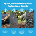 Super Geotextile Round Top Landscape Pins – 11 Gauge Heavy Duty 6 Inch Galvanized Steel Stakes for Landscape Fabric and Weed Barrier, 100 Pack