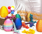 3D Printed Dragon Fidget Toys,12inch Flexible Dragon Toy 3D Printed Dragon Eggs with Dragon Inside,Easter Egg fillers,Easter Basket Stuffers,Easter Basket Essentials Fidget Toys