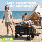 Golabs Collapsible Wagon Cart, 560lbs Load, 280L Heavy Duty Foldable Cart