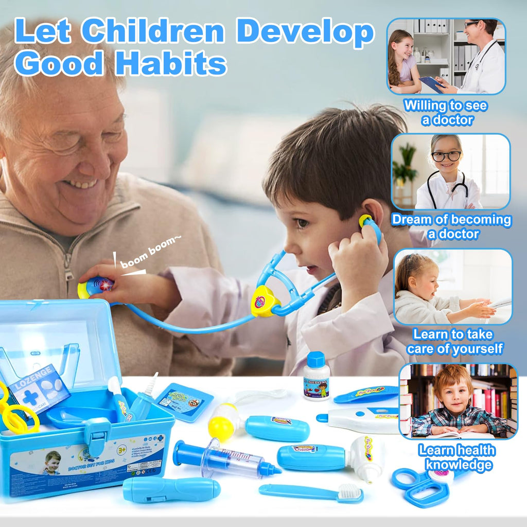 Doctor Kit for 3-5, 21 PCS Pretend Play Set Toys