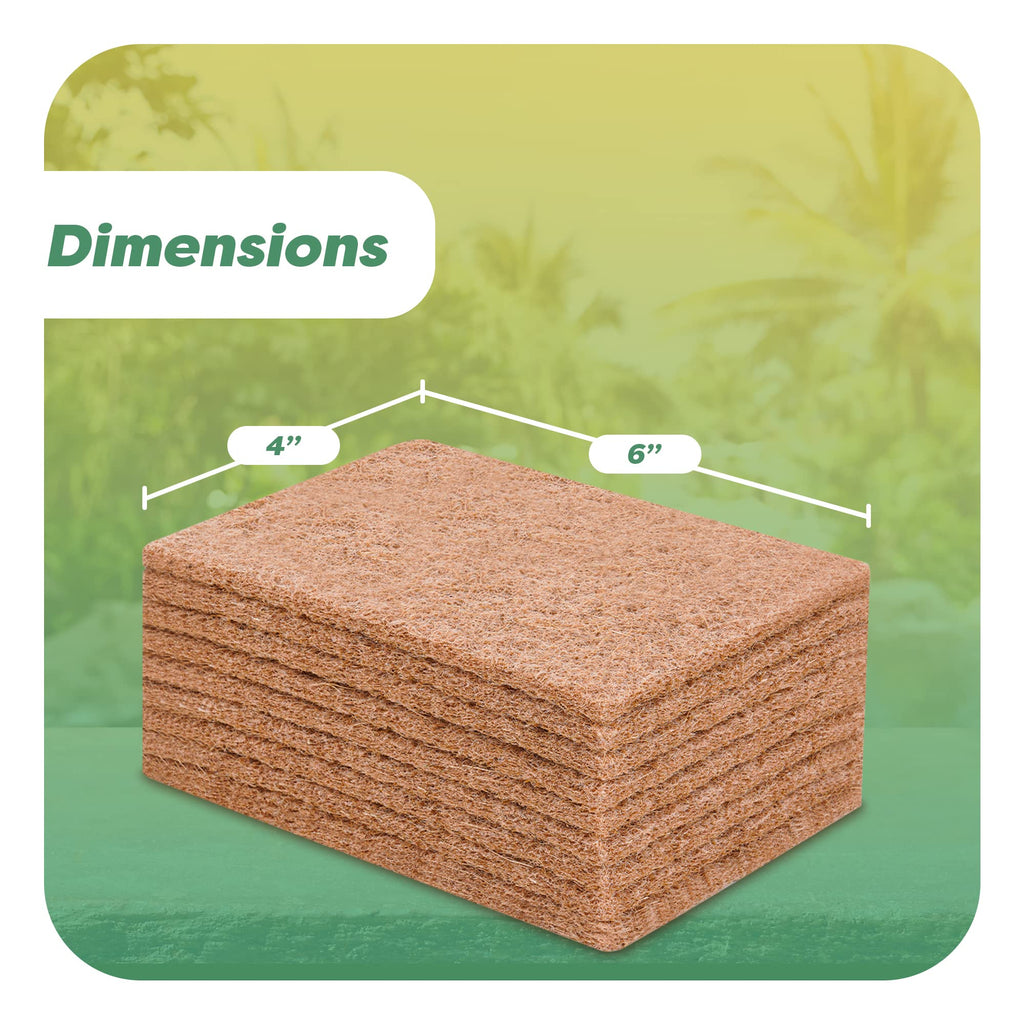 SCRUBIT 24 Natural Scouring Pads - Eco Friendly Scrubbing Pads for Kitchen Cleaning, Dishes, and Pots - Non-Scratch Kitchen Scrubbers - 100% Natural Sisal Fibers (24 Pack)