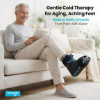 NEWGO Foot Ice Pack Wrap for Plantar Fasciitis Relief, 360° Full Coverage Reusable Gel Ice Boot for Heel & Ankle Pain, Cold Compression for Swelling, Achilles Tendonitis & Ankle Sprain- Black