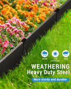 20Pcs Landscape Edging Garden Stakes,10 Inch Metal Garden Stakes,Fence Stakes,Metal Stakes for Edging,Terrace Board,Grass Barrier,Garden Edging Coil (Black)