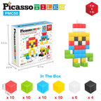 Picasso Cubes Kids Pixel 1” Magnetic Puzzle Cube Mix & Match w/Free Ideabook Sensory Toys STEAM Learning Building Block Magnets Construction Toy Set Stacking Magnet Creative Kit
