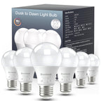 Boxlood Dusk to Dawn LED Outdoor Light Bulb, 12W Supper Bright A19 Dusk to Dawn Light Bulbs, Auto on/Off Photocell Automatic for Indoor Outdoor, 6000K, 6 Pack
