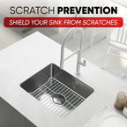 Better Houseware Sink Protectors for Kitchen Sink, Protective Metal Grid, 16x12.3x1 inches, White Kitchen Sink Mat to Shield Sink Base from Scratches, Rust-Resistant Coating, M