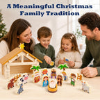 Wooden Nativity Advent Calendar 2026 for Kids, Nativity Scene Set Gifts
