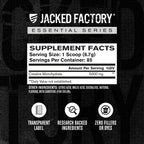 Jacked Factory Creatine Monohydrate Powder 425g - 5g Daily Creatine Supplement for Men and Women, Vegan-Friendly, Third-Party Tested - 85 Servings, Peach Mango