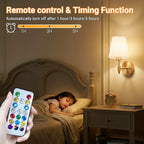 Nekhung Battery Operated Wall Sconces Set of Two, Wireless Battery Wall Light with 10000mAh RGB Dimmable Magnetic Bulb and Remote, Rechargeable Sconce Wall Decor for Bedroom Living Room Hallway