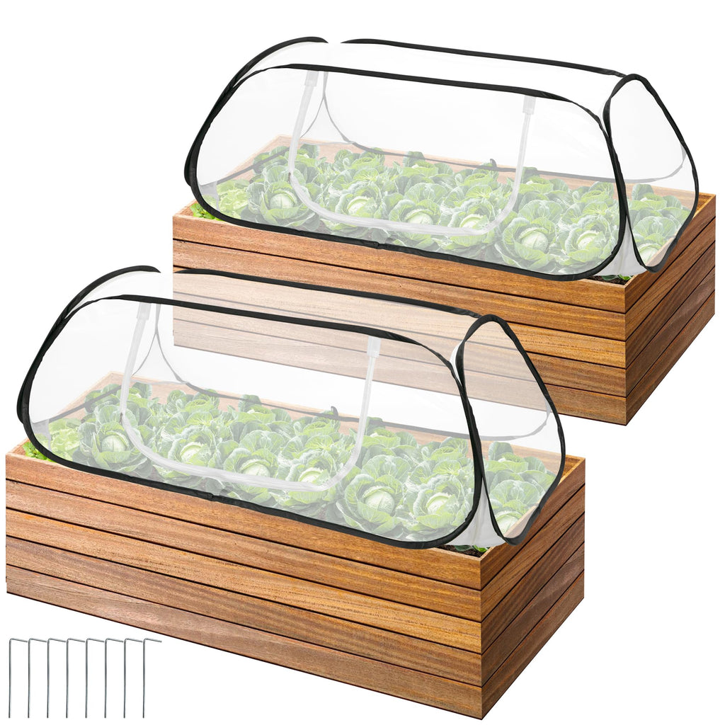 2 Pcs Pop Up Garden Rows Plant Cover,Raised Garden Beds Plants Protector