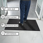 A1 Home Collections Anti Fatigue Mat, 0.6" Thick Heavy Duty Rubber Floor Mat with Drainage Holes - Non-Slip Kitchen, Bar & Restaurant Mat, 24x36 in