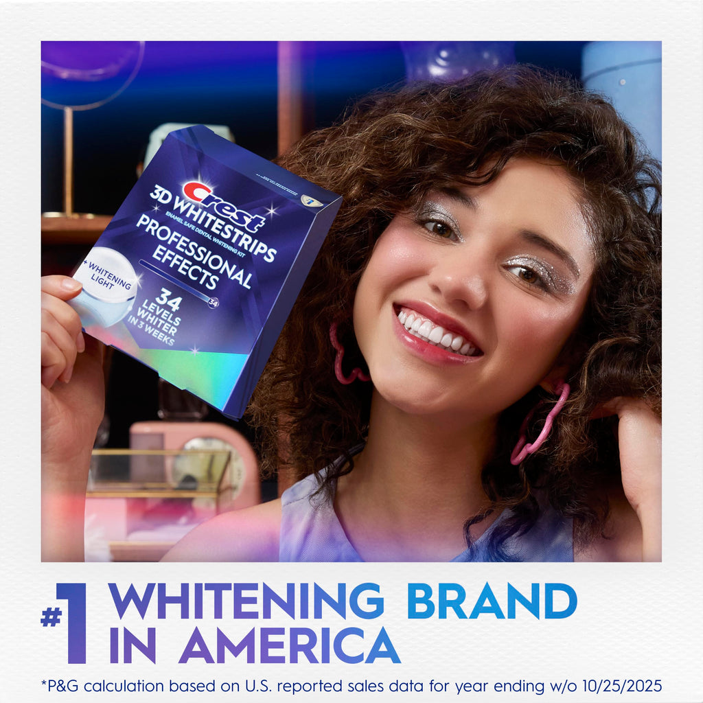 Crest 3D Whitestrips Professional Effects + LED Light – Teeth Whitening Kit, 1 Light + 20 Treatments, Each with 1 Upper/1Lower, 40 Strips – Crest 3DWhite Teeth Whitening Strips