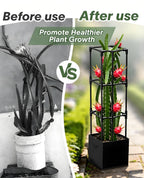2PCS Dragon Fruit Trellis for Climbing Plants Indoor Outdoor, Heavy Duty Metal Adjustable Vertical Garden Support for Indoor Outdoor Potted Plants, Tomato, Cactus, Roses,Vines(12 * 12 * 47inch,2PC)